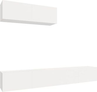 vidaXL Set de muebles de TV 3 piezas madera contrachapada blanco vidaXL