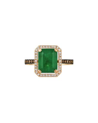 Le Vian Emerald 14K Rose Gold 3.39 Ct. Tw. Diamond & New Emerald Cocktail Ring