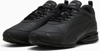 Puma Magnetic SL (31243303) Mens Black Lace Up Comfortable Faux Leather Sports Casual Classic Minimalist Sneakers, black, 10.5 UK