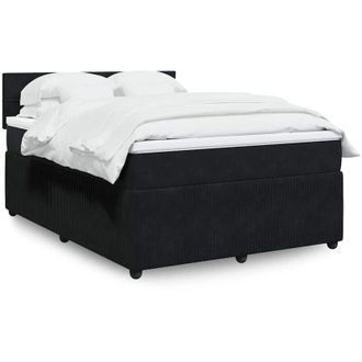 vidaXL Vidaxl - Cama Box Spring Con Colch&oacute;n Terciopelo Negro 160x200 Cm