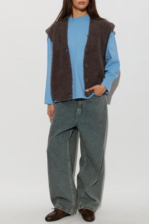 American Vintage Vest With Button Fastening, Womens, Brown