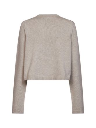 Alaia Womens Boxy Cashmere Sweater Beige