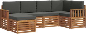 vidaXL Conjunto De Sof&aacute;s De Exterior 6 Uds. Natural Y Antracita Vidaxl