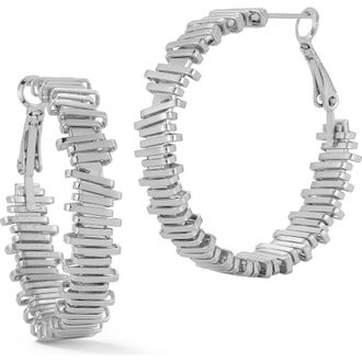 Glaze Jewelry Textured Round Hoop Earrings in Silver at Nordstrom Rack