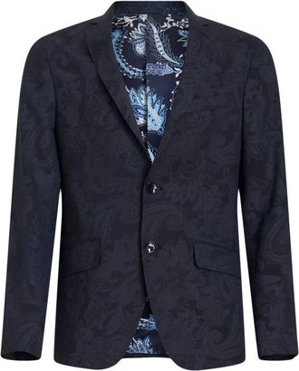 Etro Jassen - Heren - Blazers - Blauw - 2XL - Wol - Jassen