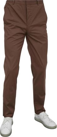 Corneliani Stijlvolle Herenbroek - Heren - Slim Fit Broeken - Bruin - 2XL - Katoen - Broeken