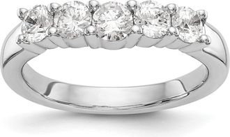 Diamond2Deal 14k White Gold Lab Grown Diamond Wedding Band Ring 0.87Ct Clarity- VS Color- D-E