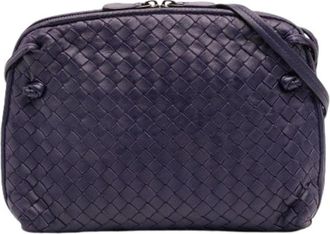 Bottega Veneta Pre-owned Cross Body Bags, female, Blue, Size: ONE SIZE Pre-owned Leather Crossbody Bag