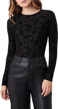 Scotch & Soda Bow Print Crewneck Top in Black Night at Nordstrom Rack, Size X-Large