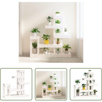 vidaXL Porta piante - Supporto per Piante Bianco 92x25x97cm Legno Massello di Pino