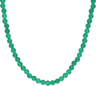 Rina Limor Silver 16.43 Ct. Tw. Green Onyx Bead Necklace