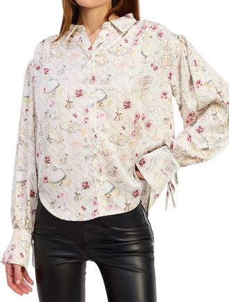 En Saison Dinner Party Button Up Top In White