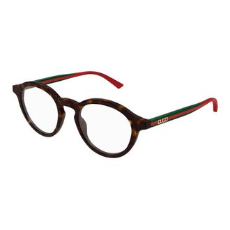 Gucci Glasses, male, Brown, Size: 49 MM Green Transpar Eyeglasses Havana Style