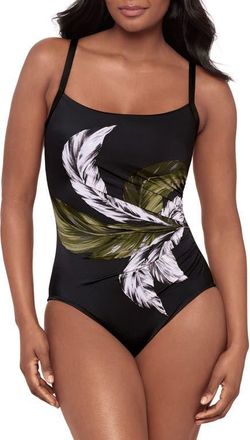 Miraclesuit Boca Grande Starr One-Piece Swimsuit in Black/Multi at Nordstrom, Size 14