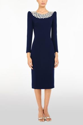 Jenny Packham Jacquetta Embellished Midi Dress in Midnight Kiss at Nordstrom, Size 16 Uk