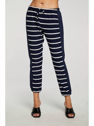 Chaser Rpet Cozy Knit Side Panel Jogger In Stripe