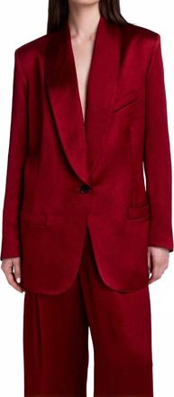 Smythe Shawl Collar Oversized Blazer In Crimson