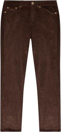 Brooks Brothers 5-Pocket katoenen corduroy broek - Dames - Slim Fit Broeken - Bruin - W28 - Katoen - Broeken