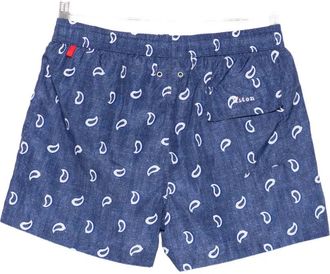 Kiton Paisley-Print Swim Shorts - Blue