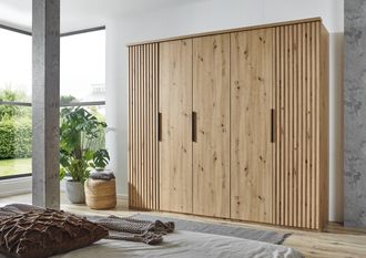 Wimex Drehtürenschrank »Andorra by fresh to go« Mit 3D-Leisten für Akustikpaneel-Optik