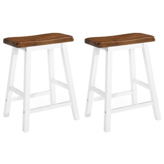 vidaXL Taburetes De Cocina 2 Unidades Madera Maciza Vidaxl