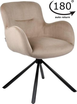 OEM Silla Giratoria Tapizada En Terciopelo Beige Marko