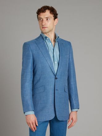 Oliver Brown Eaton Jacket - Houndstooth Blue