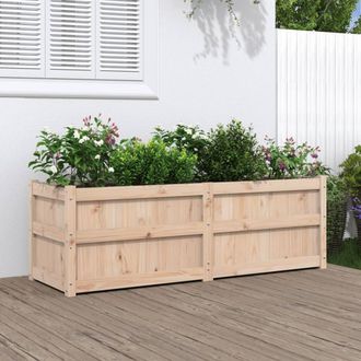 Berkfield Home Garden Planter 150x50x50 cm Solid Wood Pine in Brown | Size: 150 x 50 x 50 cm