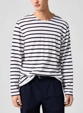 Officine G&eacute;n&eacute;rale Mens Sailor stripes long-sleeve T-shirt