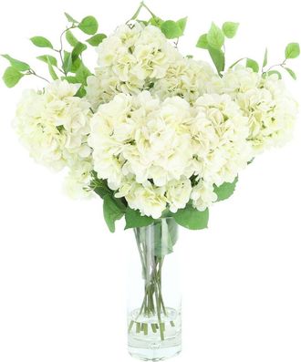 Creative Displays Inc. Handmade Faux Hydrangea Arrangement In Glass Vase