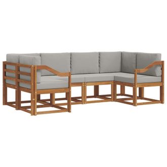 vidaXL Conjunto De Sof&aacute;s De Exterior 6 Pcs Gris Natural Y Claro Vidaxl