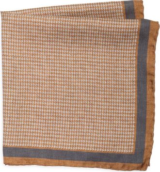 BOSS Houndstooth Pocket Square in Medium Beige at Nordstrom Rack
