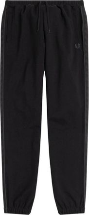 Fred Perry Slim-Fit Broek met Trekkoord en Laurel Crown Detail - Heren - Sweatpants - Zwart - XS - Katoen - Broeken
