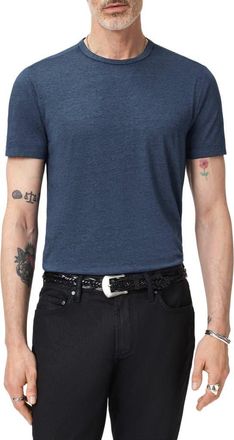 John Varvatos Bale Burnout Crewneck T-Shirt in Oiled Blue at Nordstrom, Size Xx-Large