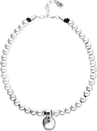 UNOde50 Necklace of medium spheres plated in sterling silver and large dial at Nordstrom
