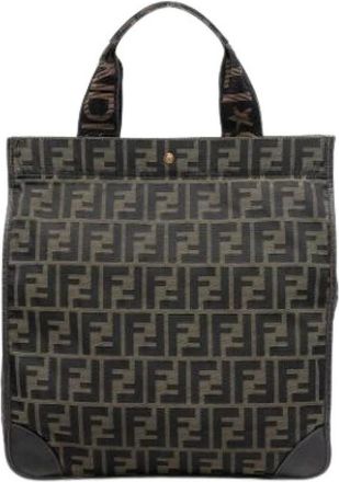 Fendi Pre-owned Tote Bags, female, Brown, Size: ONE SIZE Pre-owned Canvas Tote