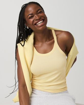 Vuori Clothing Cove Layering Tank Top | Lemon Snap Heather | XS, Size Extra Small