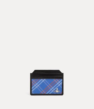 Vivienne Westwood Slim Card Holder Stuart Check Blue One Size Unisex