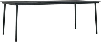 vidaXL Vidaxl - Mesa De Comedor Para Jard&iacute;n Acero Y Vidrio Negro 200x100x74 Cm