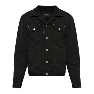 Dsquared2 Denim Jackets, male, Black, Size: 3XL Denim Jacket
