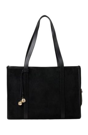 Sandro Soft suede shopping bag in Black at Nordstrom, Size Medium