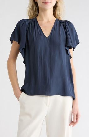 Ramy Brook Bronta V-Neck Top in Navy at Nordstrom Rack, Size X-Small
