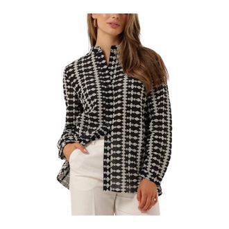 Modstr&ouml;m Overhemden, Dames, Zwart, XS, Zwarte Geborduurde Blouse