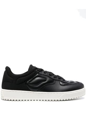 Emporio Armani quilted hybrid lace-up sneakers - Black