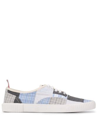 Thom Browne patchwork low-top sneakers - men - Rubber/Fabric/Fabric - 10.5 - Blue