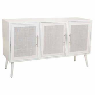 Wanderlust Deco Aparador De Madera Y Rejilla Blanco 120x41.5x71