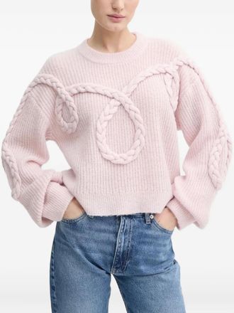 Munthe Maglione con dettaglio intrecciato - Rosa