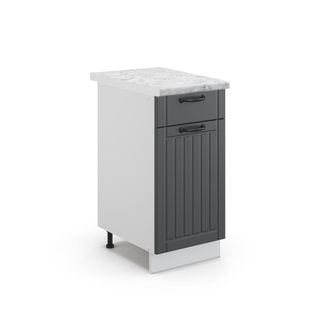 Vicco Mueble Bajo De Cocina Fame-line, Antracita Casa De Campo, 40 Cm, Et M&aacute;rmol