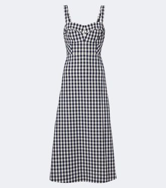 Veronica Beard Aila gingham cotton midi dress