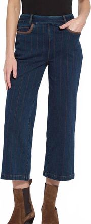 Lyss&eacute; Womens Landon Embroidered Wide Leg Denim In Indigo